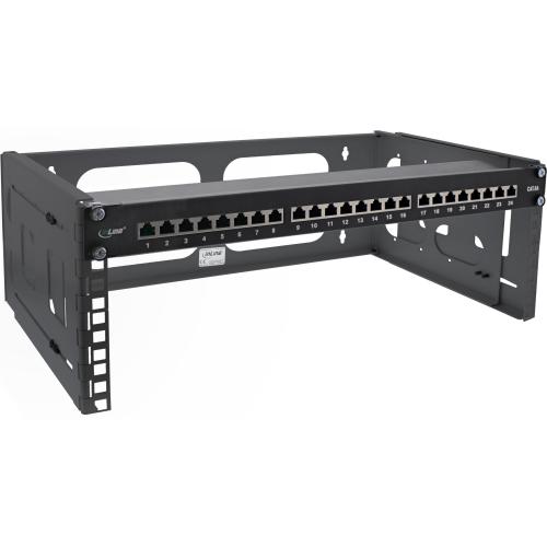 Preview: InLine® 19" Rack zur Wandmontage 4HE 24-40cm Tiefe schwarz