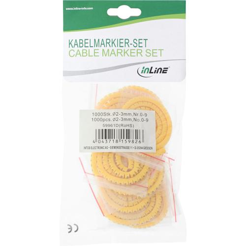 Preview: InLine® Kabelmarkierer 5,2-10mm Nr.0-9 1000 Stück
