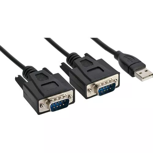 InLine® USB 2.0 zu 2x Seriell Adapterkabel Stecker A an 2x 9pol Sub D Stecker
