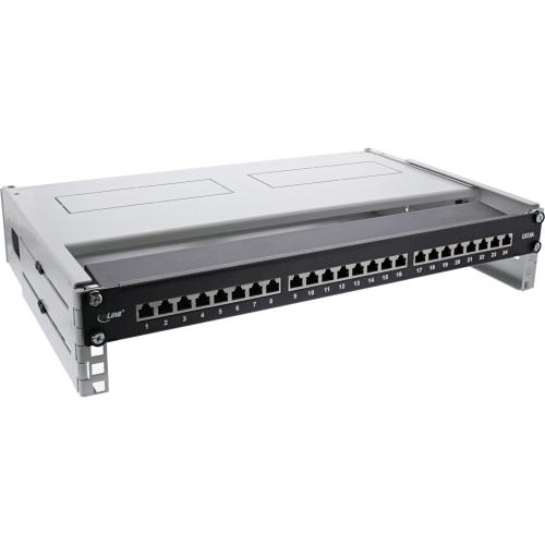 Preview: InLine® 19" Rack zur Wandmontage 2HE 24-40cm Tiefe mit Abdeckung grau