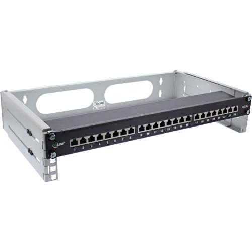 Preview: InLine® 19" Rack zur Wandmontage 2HE 24-40cm Tiefe grau