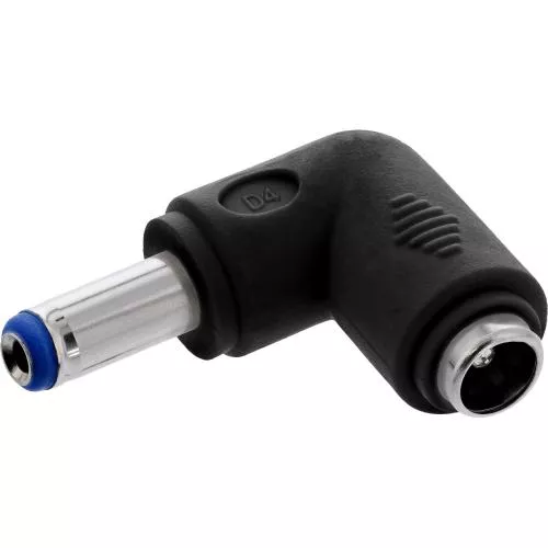 DC-Winkeladapter 5,5x2,1 mm – Stecker/Buchse