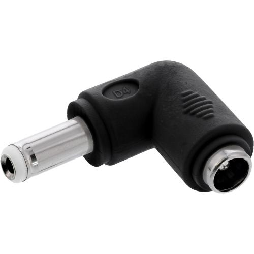 DC-Winkeladapter 5,5x2,5 mm – Stecker/Buchse