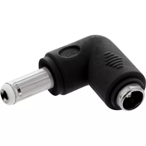DC-Winkeladapter 5,5x2,5 mm – Stecker/Buchse