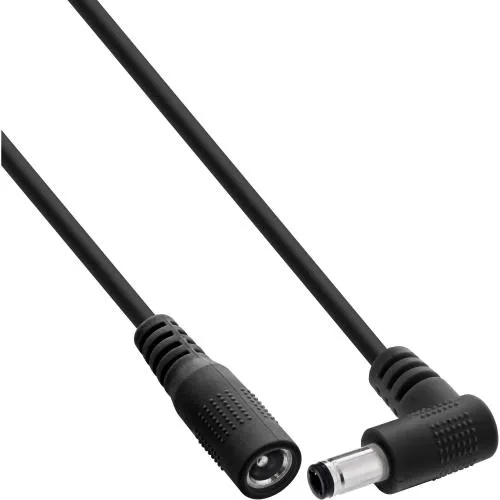 DC Verlängerungskabel 5,5x2,1 mm, Winkelstecker, schwarz