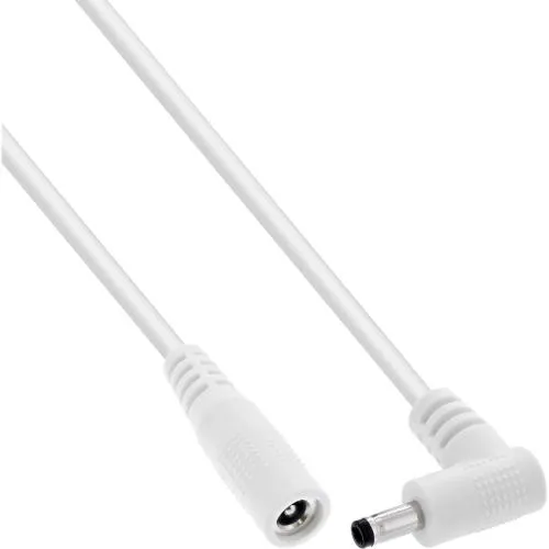 DC Verlängerungskabel 4,0x1,7 mm, Winkelstecker, weiß