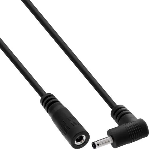 DC Verlängerungskabel 3,5x1,35 mm, Winkelstecker, schwarz