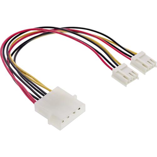 Preview: 4-Pin Molex auf 2x Floppy Stromadapter – 0,20 m