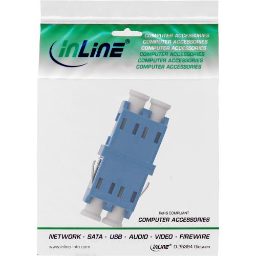 InLine® LWL Kupplung Duplex LC/LC singlemode blau Keramik-Hülse