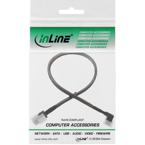 Preview: InLine® Mini SAS HD Kabel SFF-8643 gewinkelt zu SFF-8087 mit Sideband