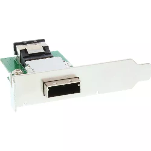SAS Slotblech PCI + 50p Centr. mit Kabel ext. SFF-8088 auf int. SFF-8087 0,5m