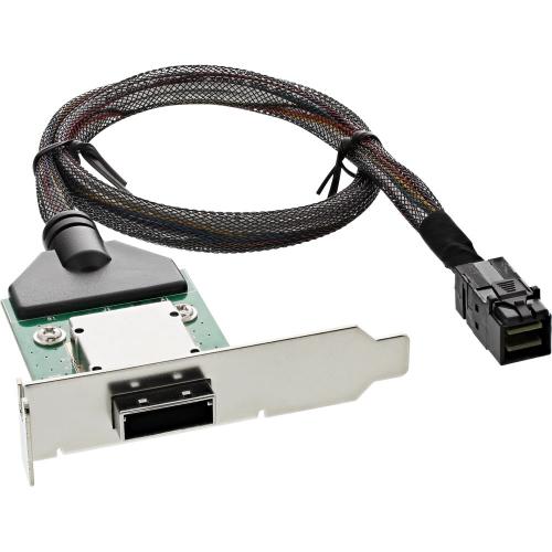 Preview: InLine® SAS HD low profile PCI Slotblech mit Kabel ext. SFF-8088 auf int. SFF-8643 0,5m