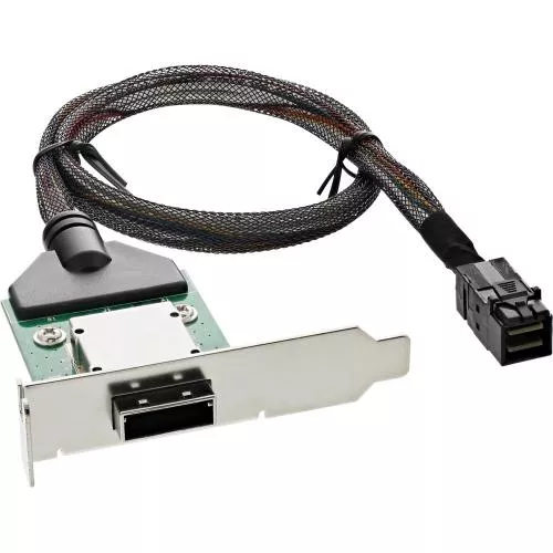 InLine® SAS HD low profile PCI Slotblech mit Kabel ext. SFF-8088 auf int. SFF-8643 0,5m
