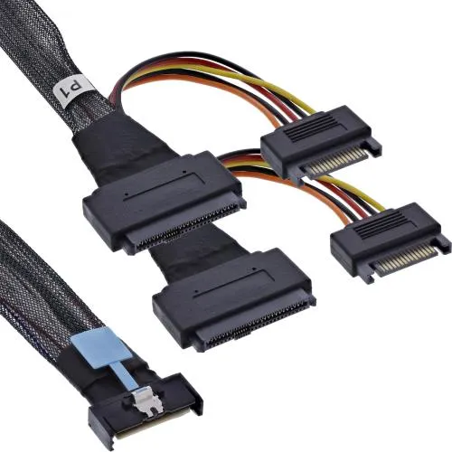 MCIO Kabel – MCIO x8 auf 2× U.2 SFF-8639 – PCIe 5.0