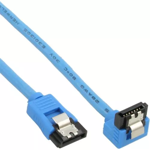 InLine® SATA 6Gb/s Kabel rund mit Lasche gewinkelt