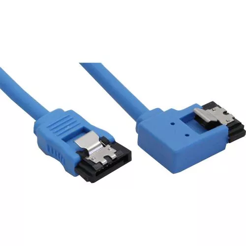 InLine® SATA 6Gb/s Kabel rund mit Lasche gewinkelt links