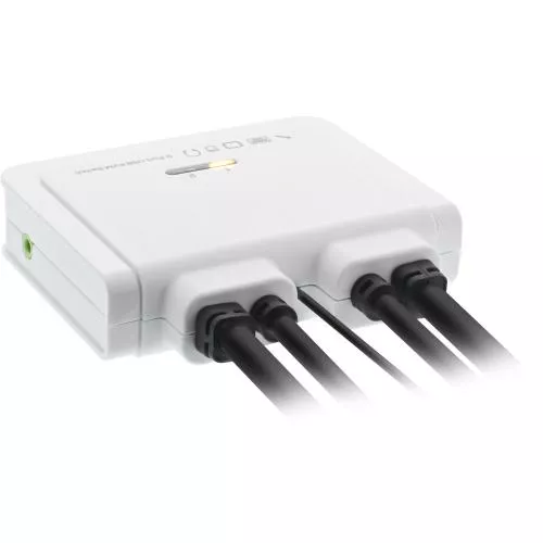 InLine® KVM Switch 2fach USB-C DisplayPort zu DisplayPort 1.2 4K mit Audio integr. Kabel