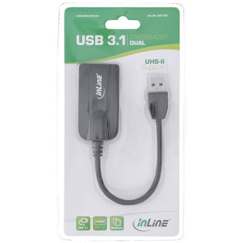 InLine® Card Reader USB 3.1 USB-A für SD/SDHC/SDXC microSD UHS-II kompatibel