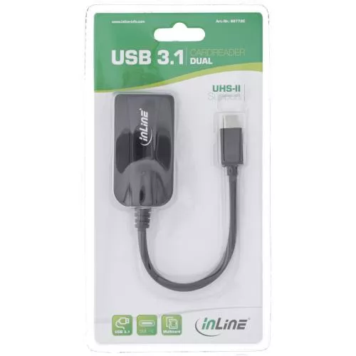 InLine® Card Reader USB 3.1 USB-C für SD/SDHC/SDXC microSD UHS-II kompatibel