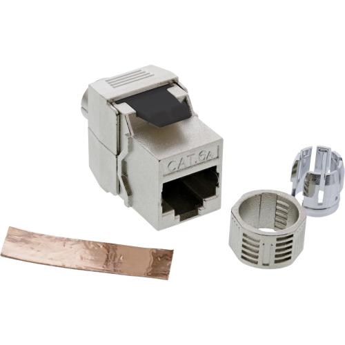 Preview: RJ45 Keystone-Modul Cat.6A, geschirmt, Snap-In, LSA, mit Schraubverschluss