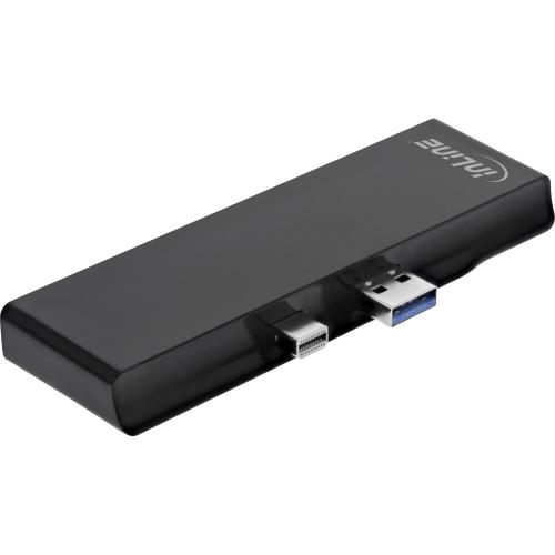 Preview: InLine® MultiHub Surface Pro 4/5/6 3-Port USB 3.2 Typ-A Buchse HDMI 4K Cardreader schwarz