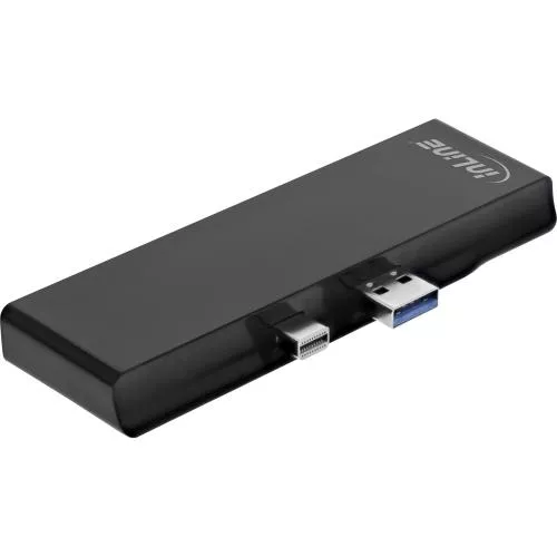 InLine® MultiHub Surface Pro 4/5/6 3-Port USB 3.2 Typ-A Buchse HDMI 4K Cardreader schwarz