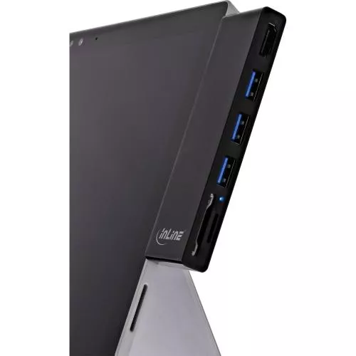 InLine® MultiHub Surface Pro 4/5/6 3-Port USB 3.2 Typ-A Buchse HDMI 4K Cardreader schwarz
