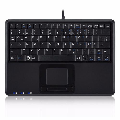Perixx PERIBOARD-510 H PLUS US LAYOUT Mini Tastatur Touchpad Hub schwarz