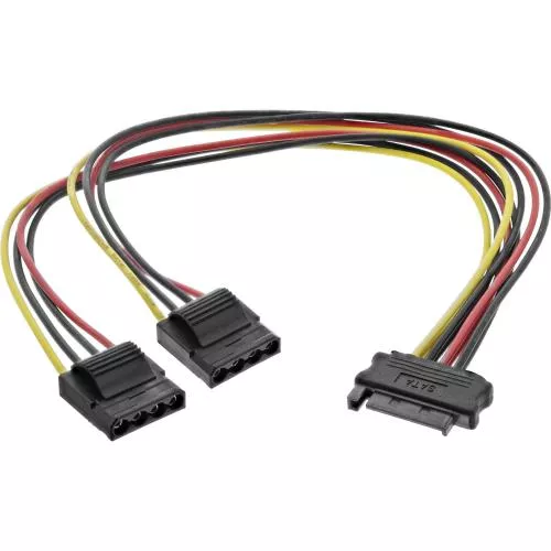 SATA auf 2x 4-Pin Molex Stromadapter – 0,30 m