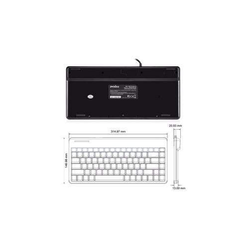 Perixx PERIBOARD-409 P DE Mini PS/2 Tastatur schwarz