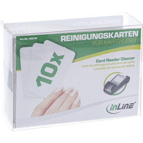 Preview: InLine® Reinigungskarten für Kartenleser 10er Pack