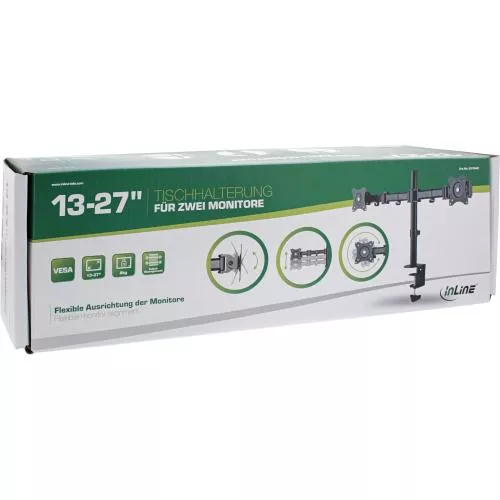 InLine® Tischhalterung für 2x TFT/LCD/LED bis 68cm (27") max. 2x8kg