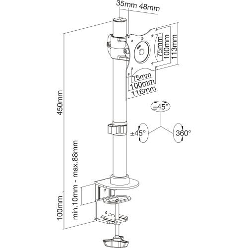 Preview: InLine® Tischhalterung für Monitor bis 69cm (27") max. 10kg