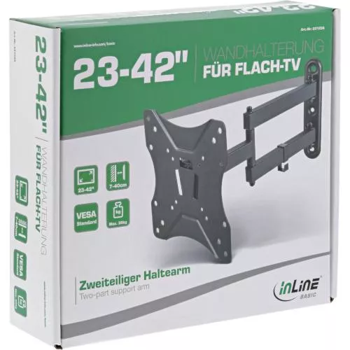 InLine® Basic Wandhalterung für Flach-TV 58-107cm (23-42") bis 40cm Wandabstand