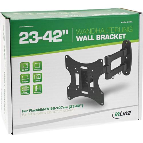 Preview: InLine® TV Wandhalterung 58-107cm (23-42") max. 30kg
