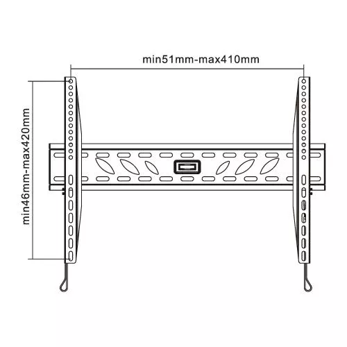 InLine® Wandhalterung TV 81-140cm (32-55") max. 50kg ca. 26mm Wandabstand