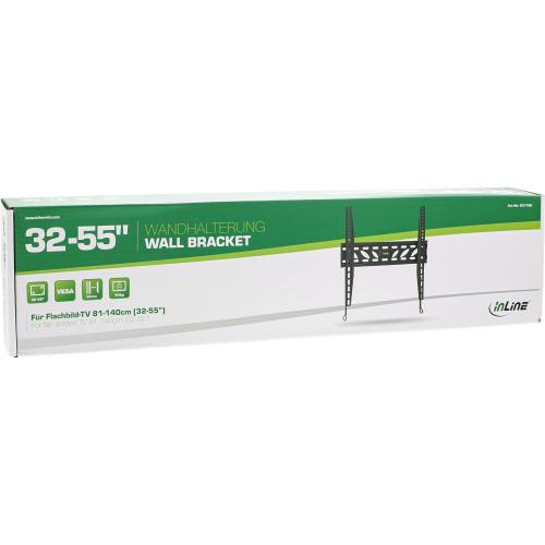 Preview: InLine® Wandhalterung TV 81-140cm (32-55") max. 50kg ca. 26mm Wandabstand