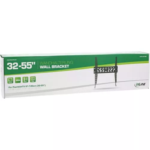 InLine® Wandhalterung TV 81-140cm (32-55") max. 50kg ca. 26mm Wandabstand