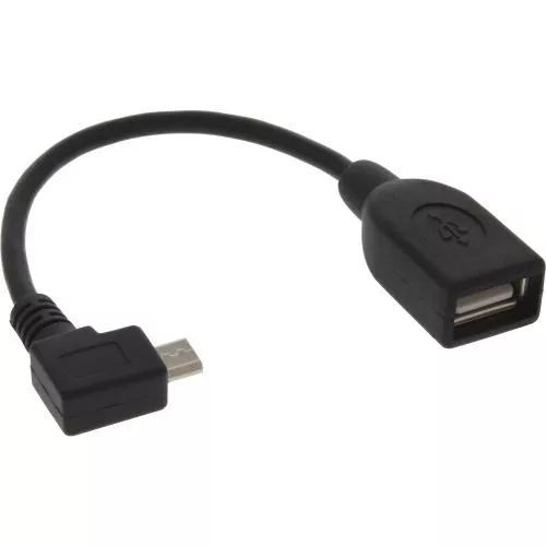InLine® Micro USB OTG Adapterkabel Micro B Stecker gewinkelt an USB A Buchse 0,15m