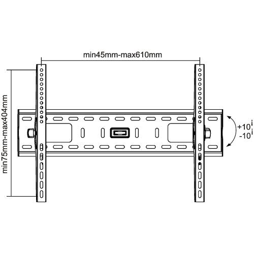 Preview: InLine® Wandhalterung TV 81-178cm (32-70") max. 75kg