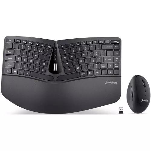 Perixx PERIDUO-606B DE Tastatur Maus Set kabellos ergonomisch schwarz
