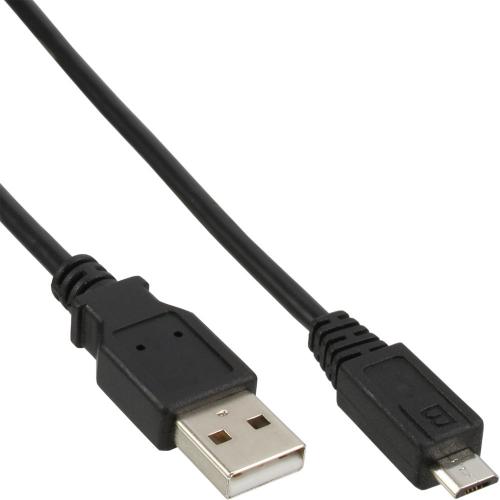 InLine® Micro-USB 2.0 Kabel, USB-A Stecker an Micro-B Stecker, schwarz