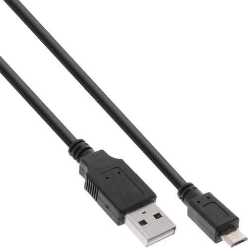 InLine® Micro-USB 2.0 Kabel, Schnellladekabel, USB-A ST/Micro-B ST, schwarz