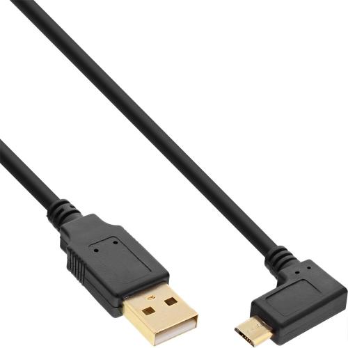 InLine® Micro-USB 2.0 Kabel, USB-A ST/Micro-B ST gewinkelt, vergoldete Kontakte