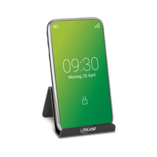 Preview: InLine® Smartphone und Handy Halterung für Schreibtisch Regal schwarz
