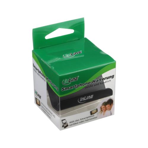 Preview: InLine® Smartphone und Handy Halterung für Schreibtisch Regal schwarz