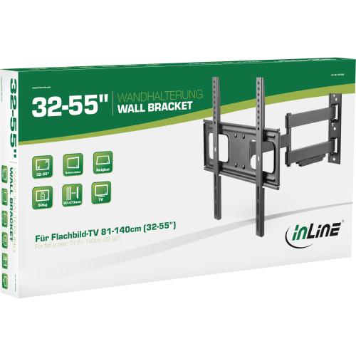 Preview: InLine® TV Wandhalterung für 81-140cm (32-55") max. 50kg