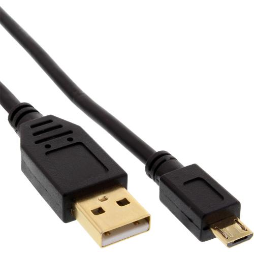 InLine® Micro-USB 2.0 Kabel, USB-A ST an Micro-B ST, vergoldete Kontakte