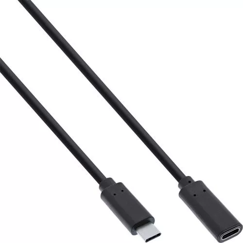 InLine® USB 3.2 Kabel USB Typ-C Stecker auf Buchse schwarz