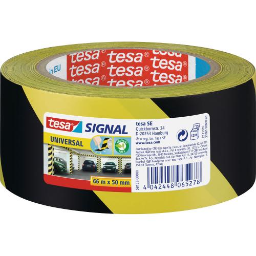 tesa Signalmarkierungsklebeband universal 66m x 50mm gelb schwarz